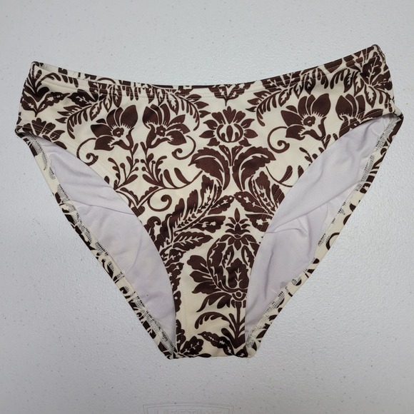 Victoria's Secret Other - Victoria's Secret Damask Floral Bikini Bottoms Size Small Brown Beige Swimwear